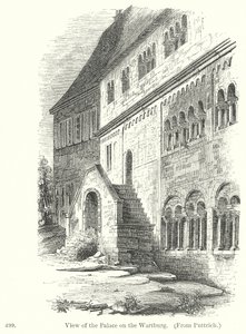 Vista del palacio de Wartburg (grabado) de English School
