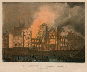 Vista de la Destrucción de Ambas Casas del Parlamento, 16 de Octubre de 1834