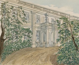 Vista de la casa en el no.2 Palace Green, Kensington, donde murió Thackery de English School