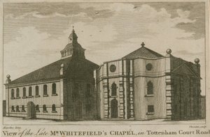 Vista de la capilla del Sr. Whitefield en Tottenham Court Road, Londres de English School