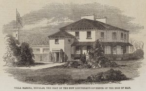 Villa Marina, Douglas, la residencia del nuevo teniente gobernador de la Isla de Man (grabado) de English School