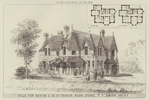 Villa para el barón S de St Trivier, cerca de Lyon (grabado)