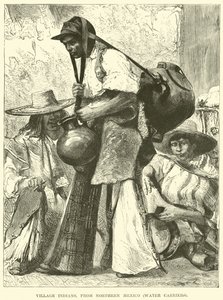 Indios de aldea, del norte de México, portadores de agua de English School