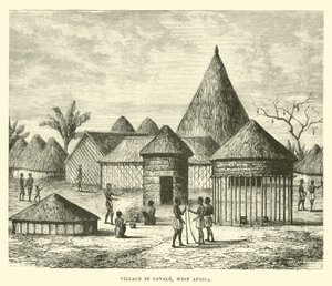 Pueblo en Lovale, África Occidental