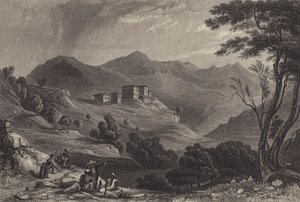 Aldea de Naree, India (grabado) de English School