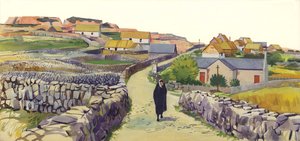 Pueblo en la isla de Arran