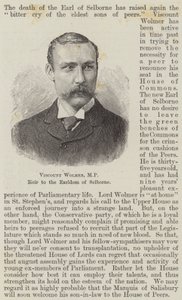 Vizconde Wolmer, MP, heredero del condado de Selborne (grabado)