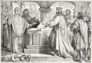 Visita de Carlomagno al Papa, ilustración de La Historia del Protestantismo por James Aitken Wylie (1808-1890), pub. 1878 de English School