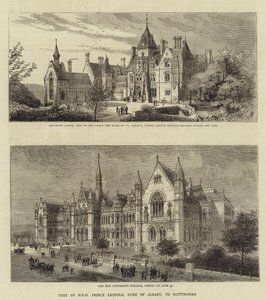 Visita de SAR el Príncipe Leopoldo, Duque de Albany, a Nottingham (grabado) de English School