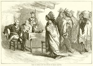 Visita de Pontiac y los indios al Mayor Gladwin de English School