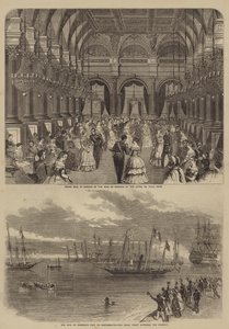 Visita de Víctor Manuel II de Italia (grabado)