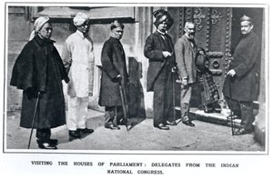 Visita a las Casas del Parlamento: Delegados del Congreso Nacional Indio, 1919