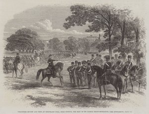 Revisión y fiesta de voluntarios en Shrubland Hall, cerca de Ipswich, la residencia de Sir George Broke-Middleton de English School
