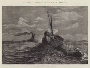 Viaje de la Aguja de Cleopatra a Inglaterra (grabado) de English School