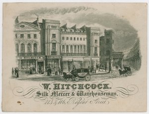 W Hitchcock, tarjeta comercial