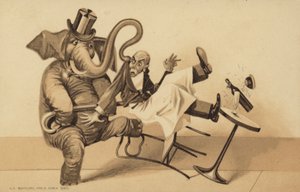 Camarero sirve a un elefante