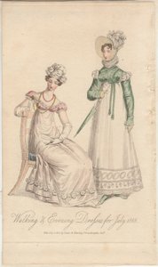 Vestidos de paseo y de noche para julio de 1818, publicado por Dean  Munday de English School