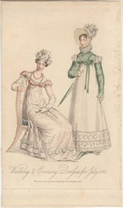 Vestidos de paseo y de noche para julio de 1818 de English School