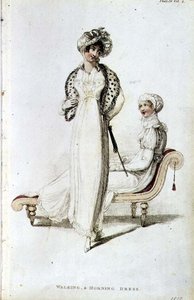 Vestido de Paseo y de Mañana, lámina de moda de Ackermann