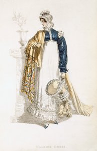 Vestido de paseo, lámina de moda de Ackermanns Repository of Arts de English School