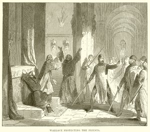 Wallace protegiendo a los sacerdotes de English School