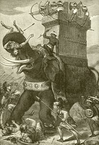 Elefante de guerra en el ejército del rey Darío de English School