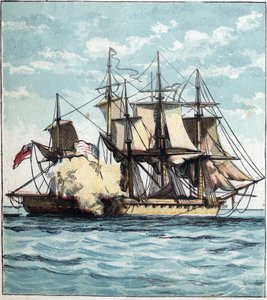 Guerra de 1812 entre Estados Unidos y Gran Bretaña: la fragata Chesapeake durante la batalla naval contra la fragata británica 