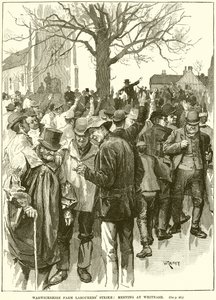 Huelga de los trabajadores agrícolas de Warwickshire: Reunión en Whitnash de English School