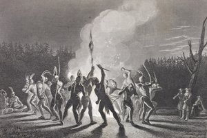 Washington y Fairfax en una danza de guerra india, 1748, de 