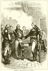 Washington despidiéndose de sus viejos camaradas de English School