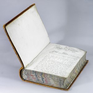 Lista de Medallas de Waterloo, c.1815 (pluma y tinta sobre papel en un volumen encuadernado en cuero) de English School