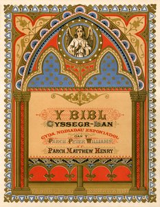 Página de título de la Biblia galesa de English School
