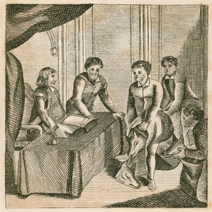 Galés pagando un tributo de cabezas de lobos al rey Edgar de English School