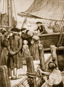 Wesley a bordo del Príncipe de Gales en 1787 despidiéndose de los irlandeses de English School
