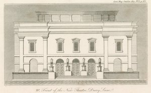 Fachada oeste del nuevo Teatro Drury Lane, Londres de English School