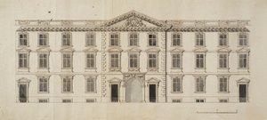 Frente oeste del nuevo edificio propuesto para el Garden Quadrangle en New College, c.1680