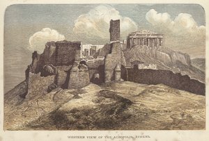 Vista occidental de la Acrópolis, Atenas de English School