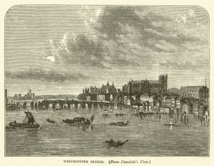 Puente de Westminster, desde la Vista de Canaletti de English School