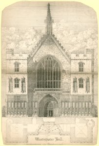 Westminster Hall, Londres, incluyendo un plano del edificio de English School