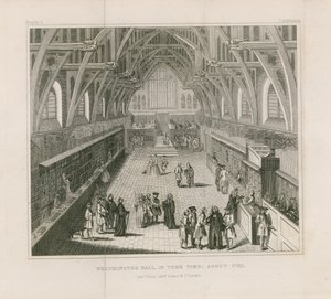 Westminster Hall en tiempo de término, alrededor de 1770 de English School