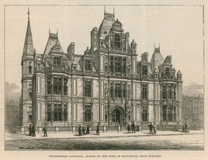 Ayuntamiento de Westminster, inaugurado por el Duque de Buccleuch, Alto Mayordomo de English School