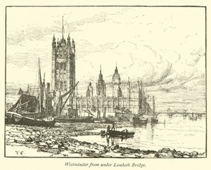 Westminster desde debajo del Puente de Lambeth de English School
