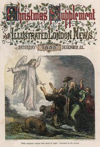 Mientras los pastores vigilaban sus rebaños por la noche, de la portada de Illustrated London News, suplemento de Navidad, 1855 de English School