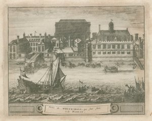 Whitehall desde el río Támesis de English School