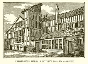 Casa de Whittington en Swithins Passage, Moor-Lane