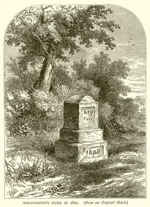 Piedra de Whittington en 1820 de English School