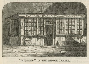 Tienda de pelucas en el Middle Temple de English School