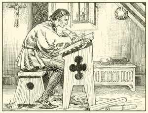 William Evesham escribiendo de English School