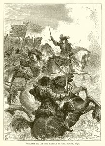 Guillermo III en la Batalla del Boyne, 1690 de English School