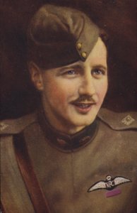William Leefe Robinson VC (litografía en color) de English School
